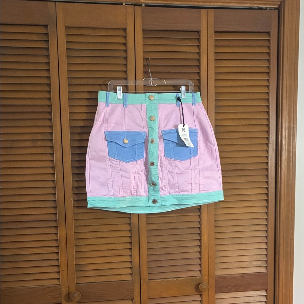 Colorful Button-Front Women's Skirt